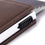 Porte-cartes en cuir haut de gamme avec protection RFID