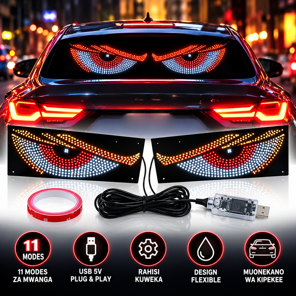 Devil Eyes LED Car Lights – 11 Dynamic Modes