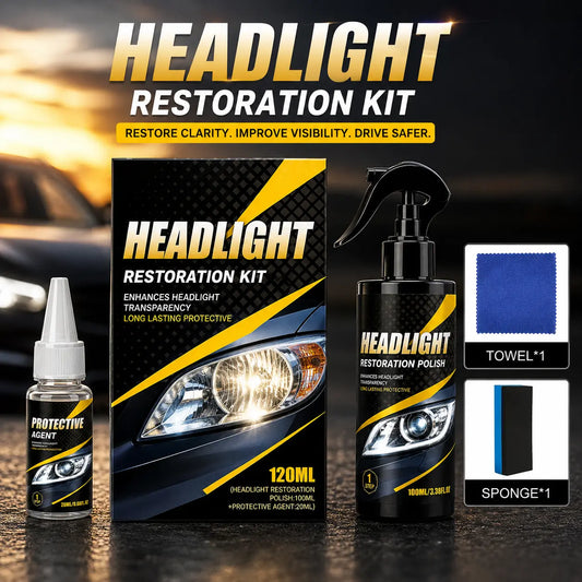 Headlight Restoration Kit – Remove Yellowing & Restore Clarity YT