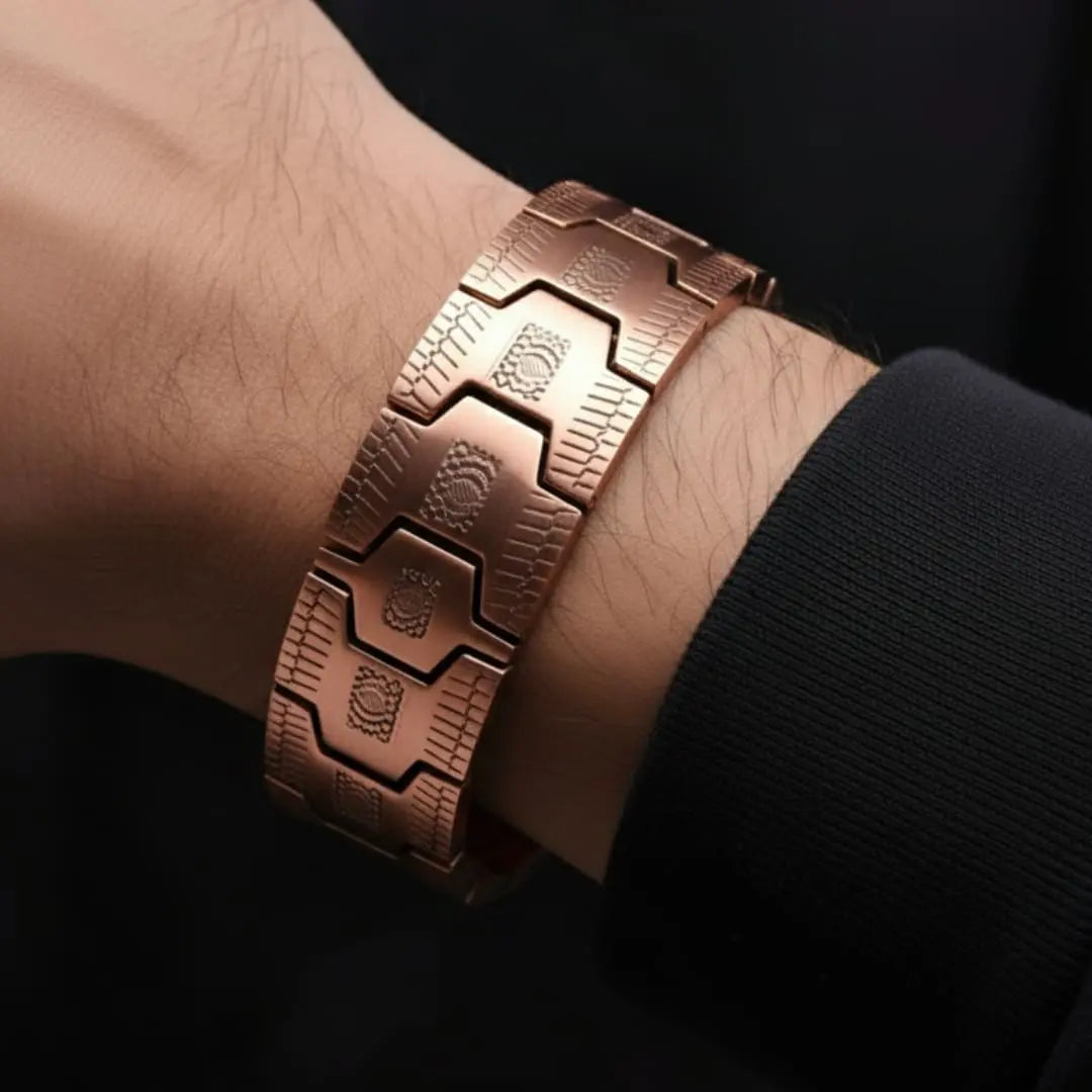 Premium Copper Link Bracelet for Men – Stylish & Powerful Look