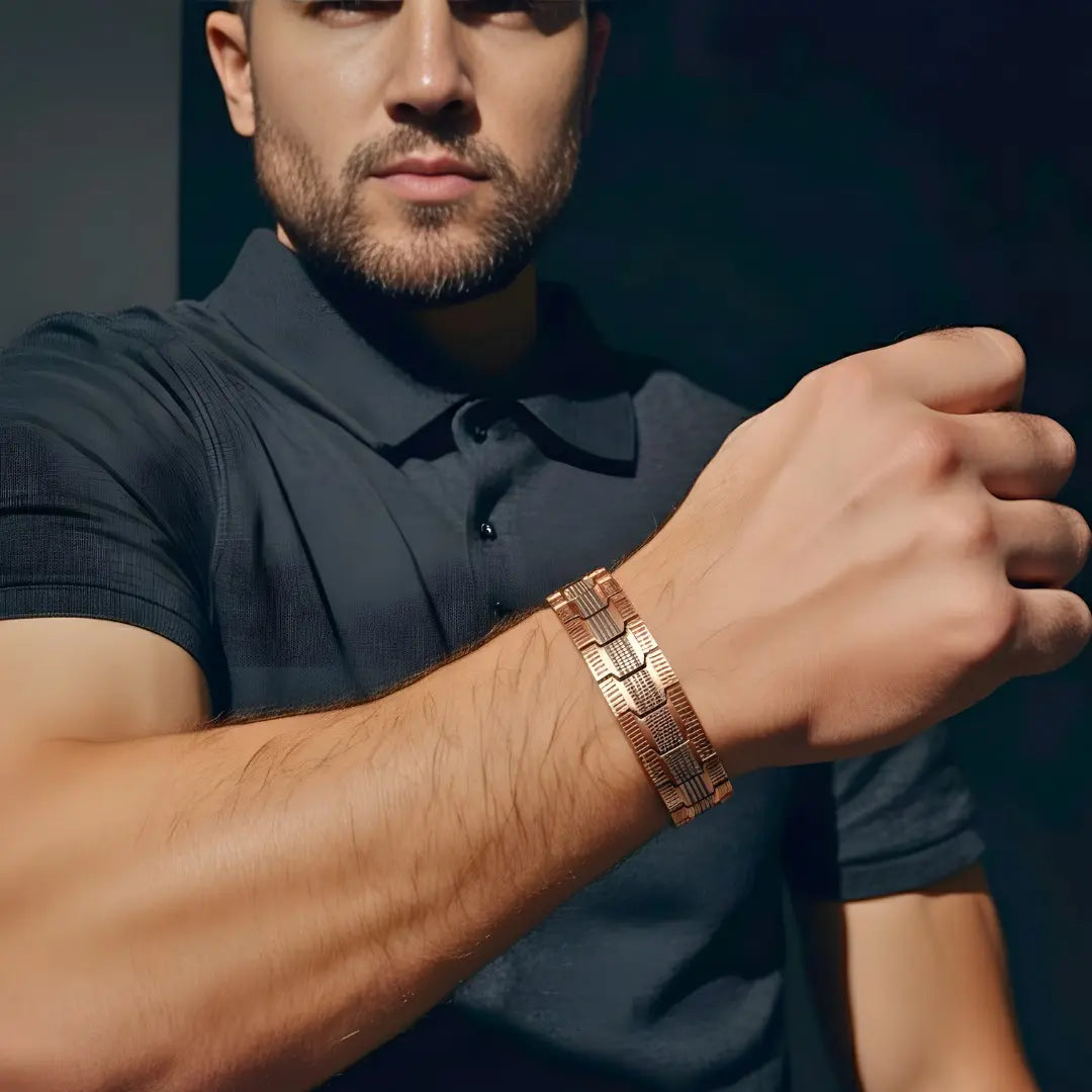 Premium Copper Link Bracelet for Men – Stylish & Powerful Look