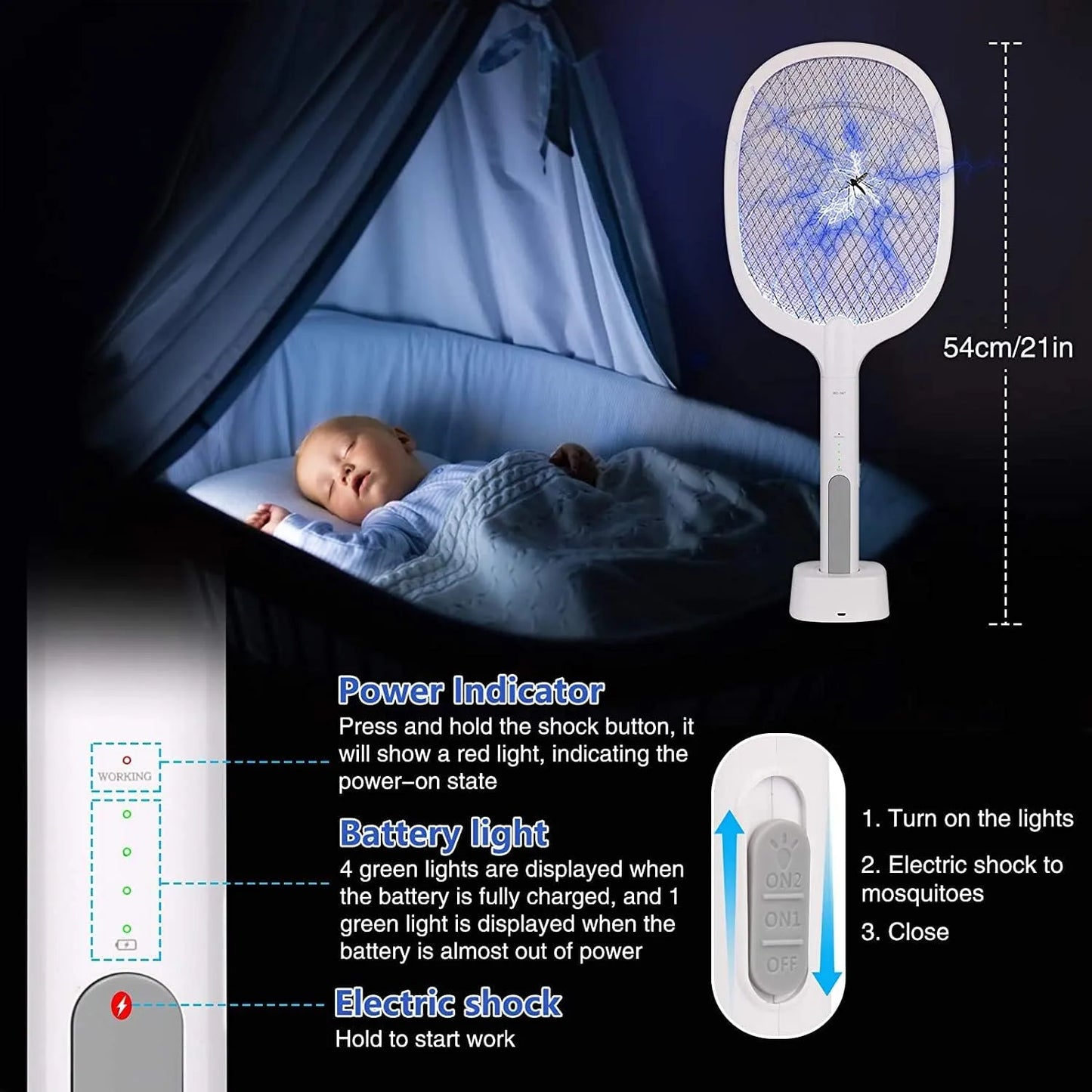 Rechargeable Electric Mosquito Racket