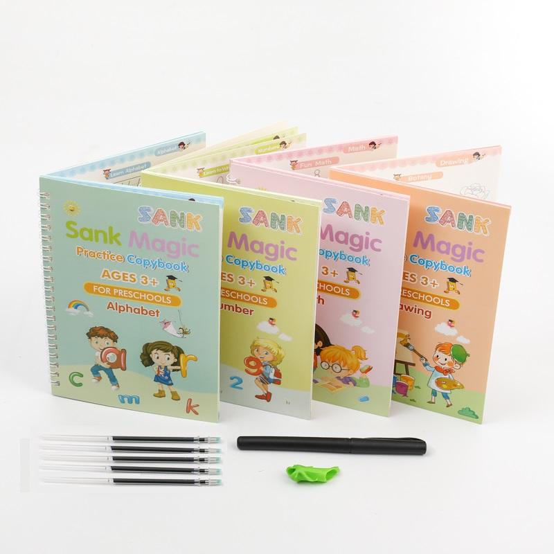 Magic Copybook Set for Kids (3+) – 4 Books + Pen