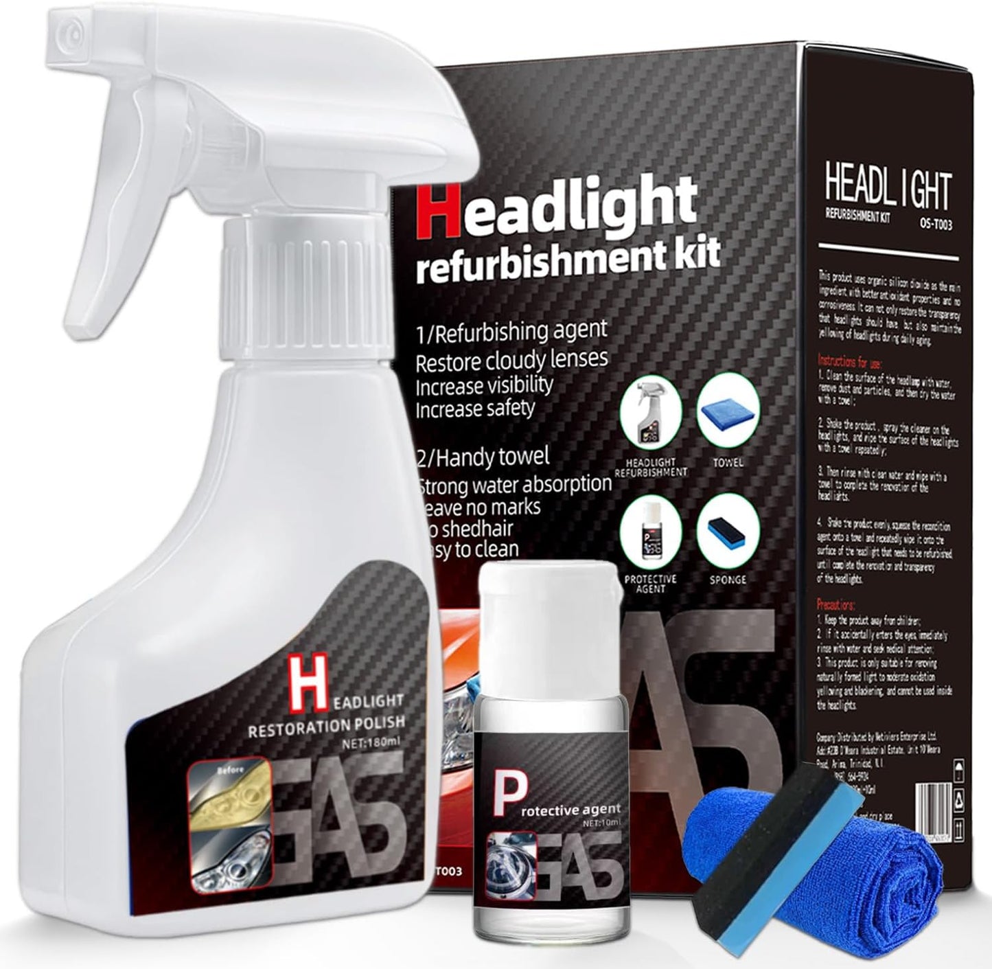 Headlight Restoration Polish Kit Tz